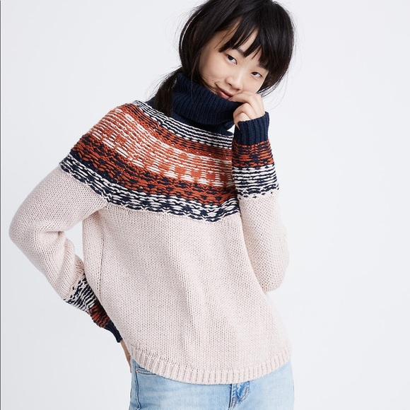 Madewell Sweaters - NEW Madewell Brookdale Fair Isle Turtleneck